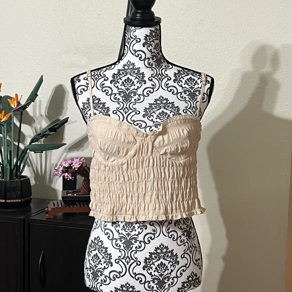 Zara Tops Zara Smocked Crop Top Poshmark